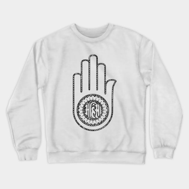 Jain Hand -symbol of Jainism Crewneck Sweatshirt by Nartissima